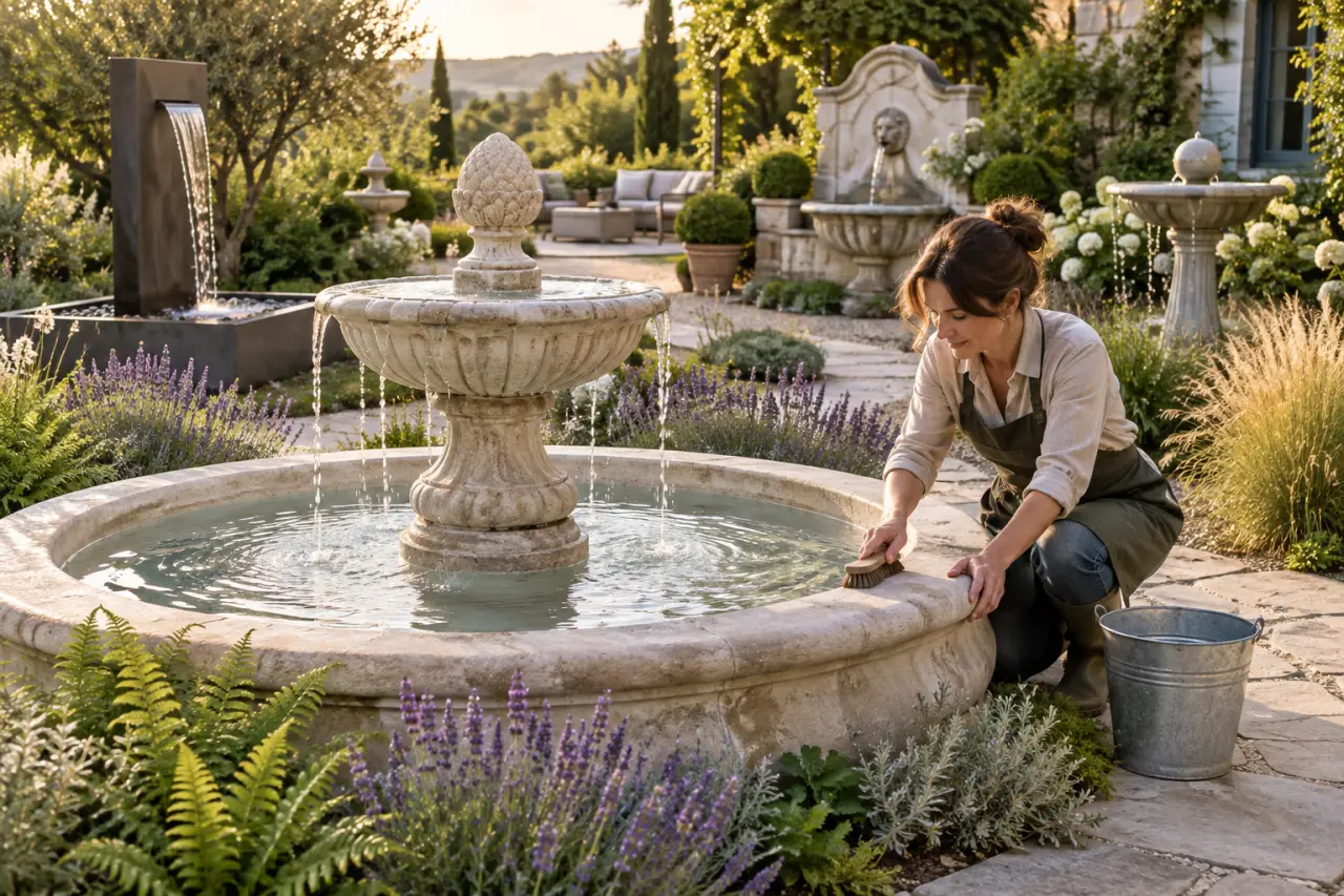 Fontaine de jardin décorative : choisir le bon modèle et simplifier son entretien