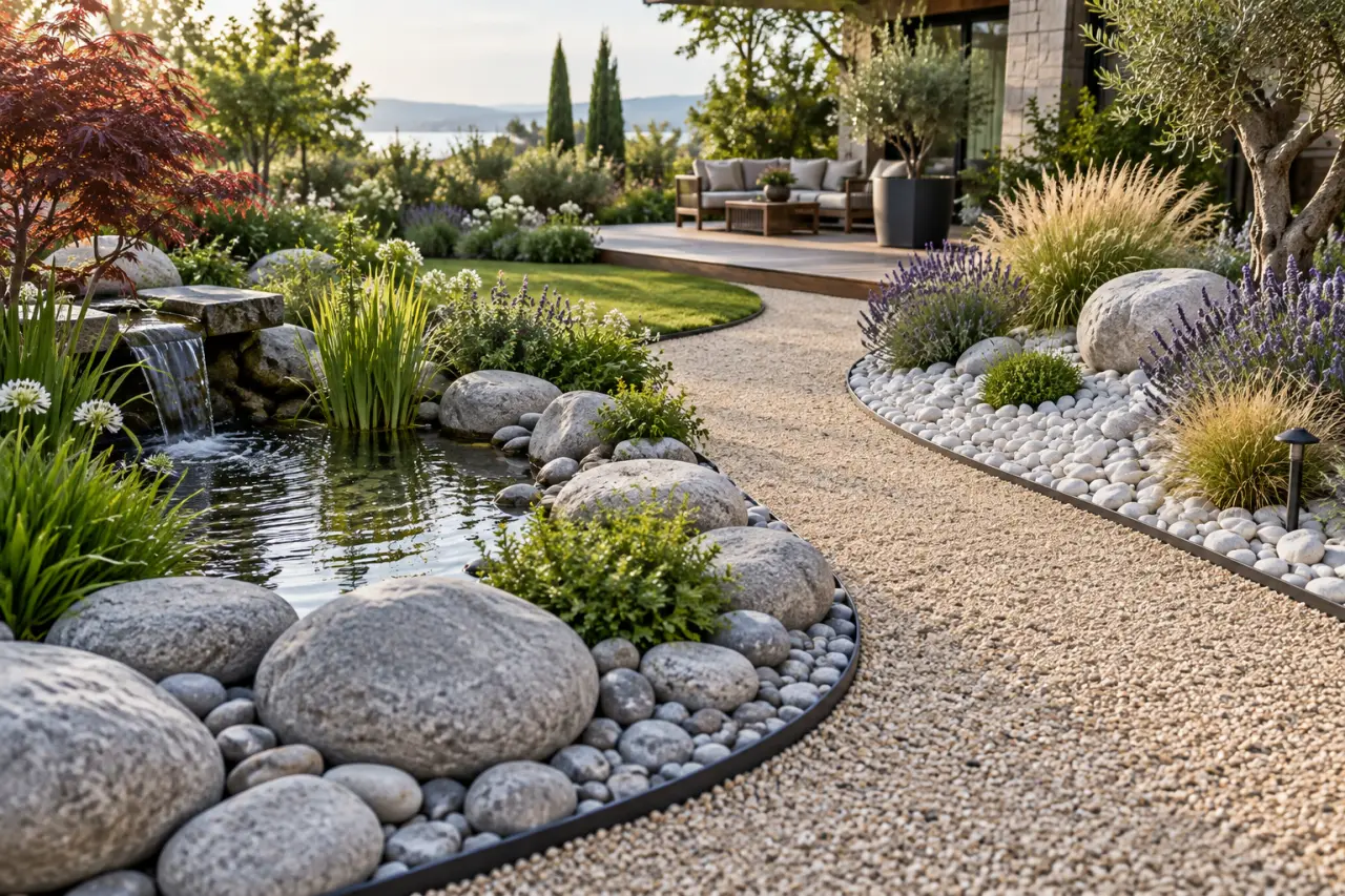 Les galets de jardin se choisissent d’abord selon leur usage et leur calibre