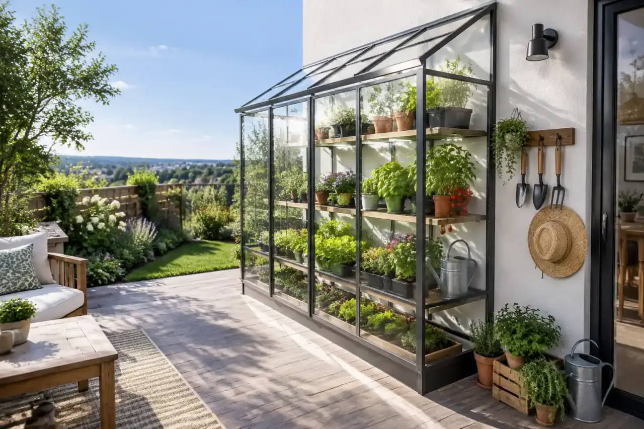 Serre de jardin murale : gagner de la place sans perdre la lumière